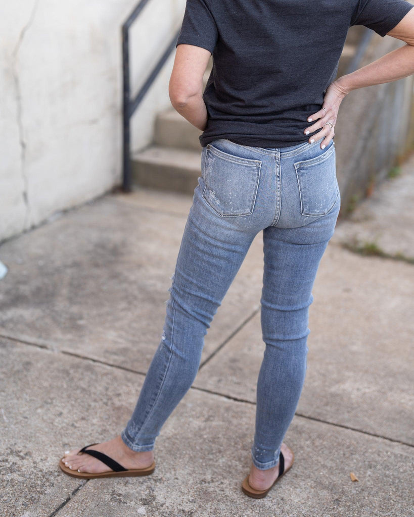 Judy Blue Light Wash Distressed Skinny Jean - Perennial Trends
